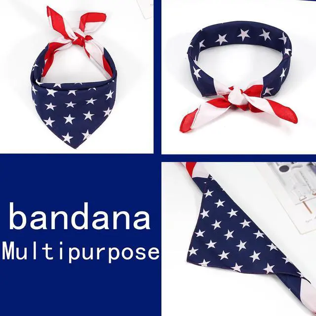Alt view image 2 of 7 - Ardorchid American Flag Bandana Headband USA Patriotic Red White and Blue for Men and Women Neck Face Scarf Head Wrap