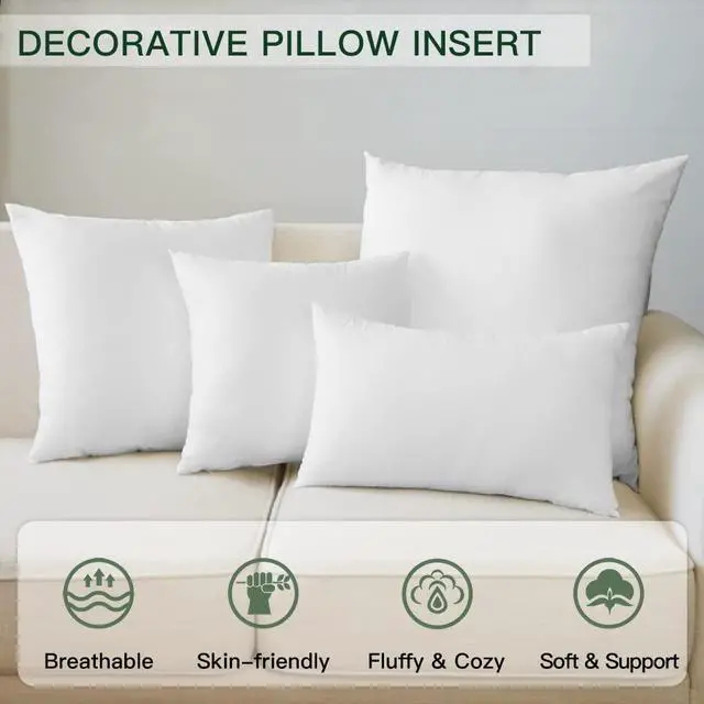 Alt view image 5 of 6 - OTOSTAR Throw Pillow Insert 12x20 Cushion Inner Soft Fluffy Plump White Decorative Pillow Pad