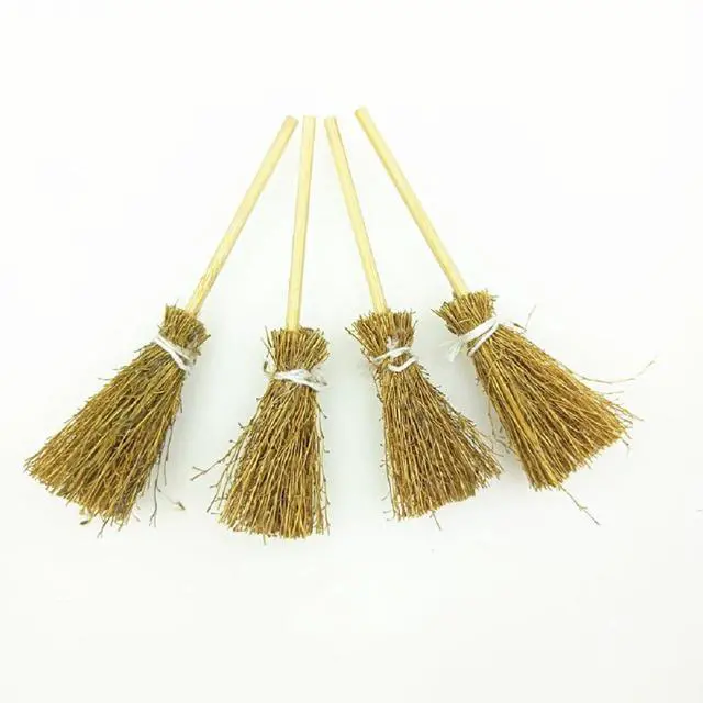 Alt view image 3 of 3 - Mini Broom Halloween Wizard Accessory, 5Pcs Broom Sticks for Party Birthday Wedding DIY Crafts