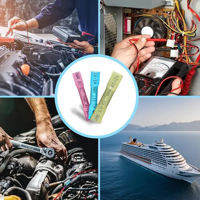 Alt view image 4 of 6 - 50 Pcs Heat Shrink Butt Connectors Kit, Waterproof Insulated Marine Automotive Crimp Terminals Butt Splice for Marine, Automotive, Motorcycle, Truck Electrical