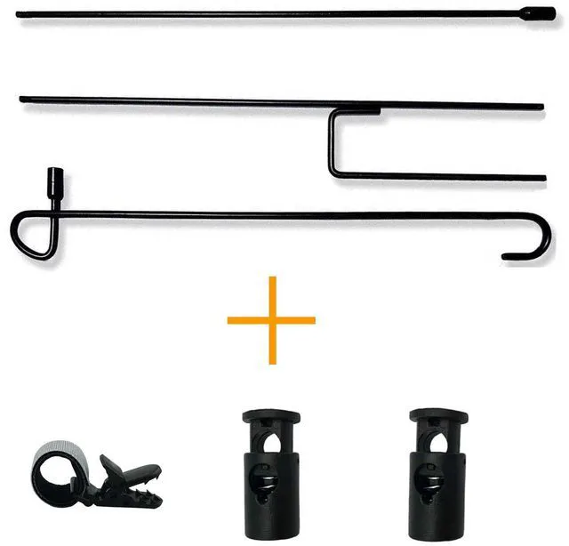 Alt view image 6 of 7 - Garden Flag Stand with Flag Stopper and Clip, Waterproof Powder-Coated Paint for House, Decorative Yard, and Seasonal Flags