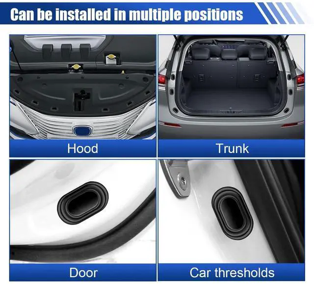 Alt view image 6 of 6 - 16PCS Silicone Car Door Shock Absorber Anti-Collision Soundproof Crash Pad Self-Adhesive Buffer Pad for Cars SUV Truck