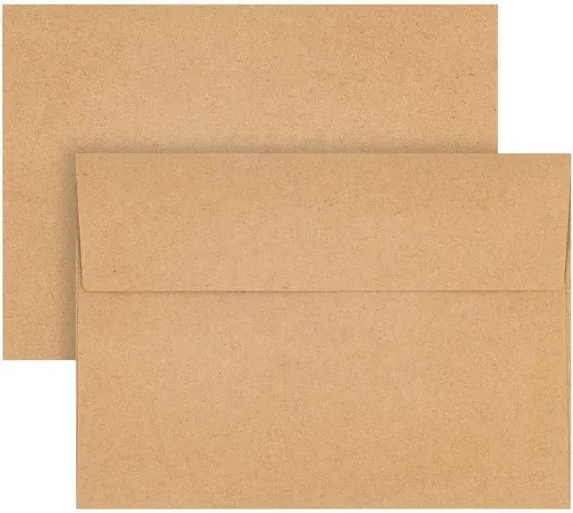 Alt view image 4 of 7 - 50 Pack 4x6 Inch Brown Kraft Paper Envelopes for Invitations, Cards and Postcards
