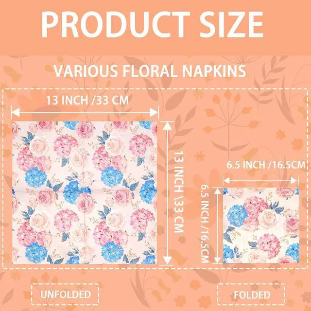 Alt view image 2 of 6 - Decoupage Napkins Assorted Floral 27 Pack 27 Styles 13 Inch Unfolded Retro Floral Paper