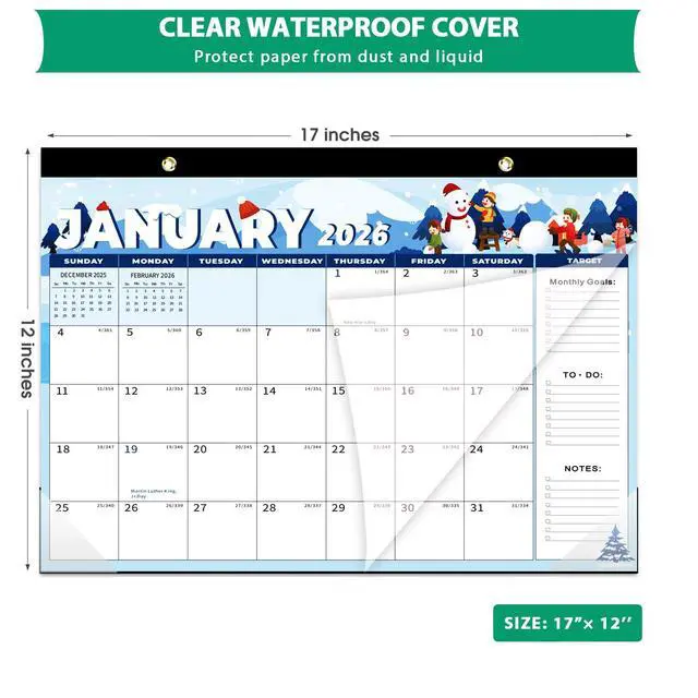 Alt view image 4 of 7 - 18 Months Desk Calendar 2026 - January 2026 to June 2027, 17"x12" Desktop/Wall Monthly Calendar for Home, School, Office