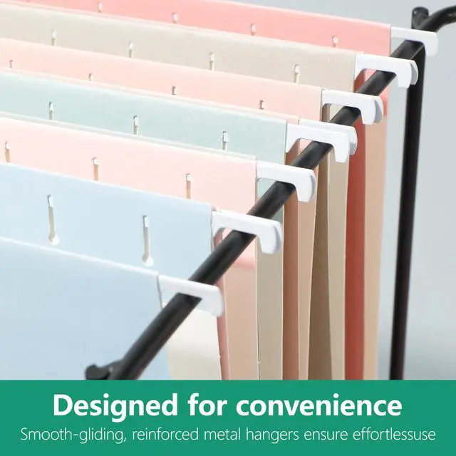 Alt view image 2 of 7 - Hanging File Folders Letter Size, Pastel Colors, 6-Pack with 1/5-Cut Tabs, Heavy Duty 1-Inch Expansion for Home and Office