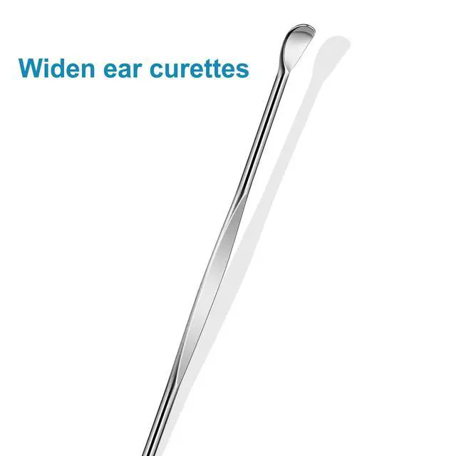 Alt view image 4 of 7 - 10pcs Silver Metal Ear Pick Spoon Curette Earwax Remover Tool with Hanging Key Pendant