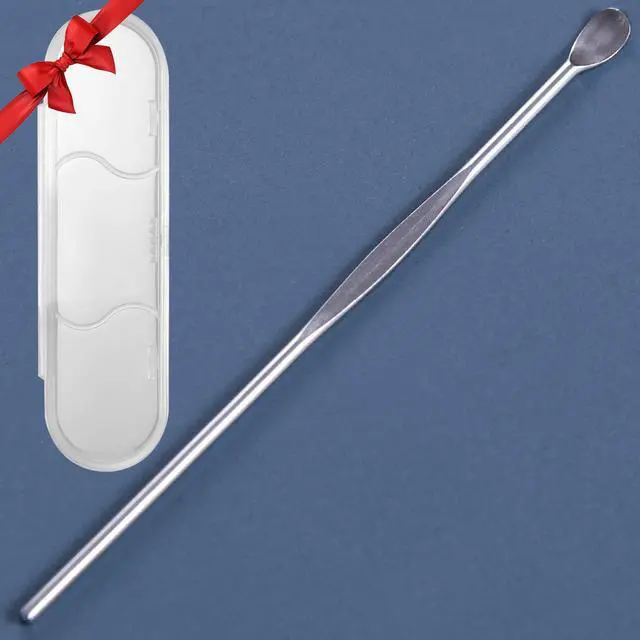 Alt view image 6 of 7 - 10pcs Silver Metal Ear Pick Spoon Curette Earwax Remover Tool with Hanging Key Pendant