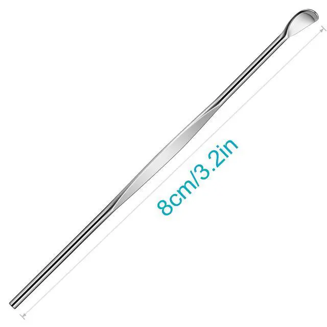 Alt view image 7 of 7 - 10pcs Silver Metal Ear Pick Spoon Curette Earwax Remover Tool with Hanging Key Pendant