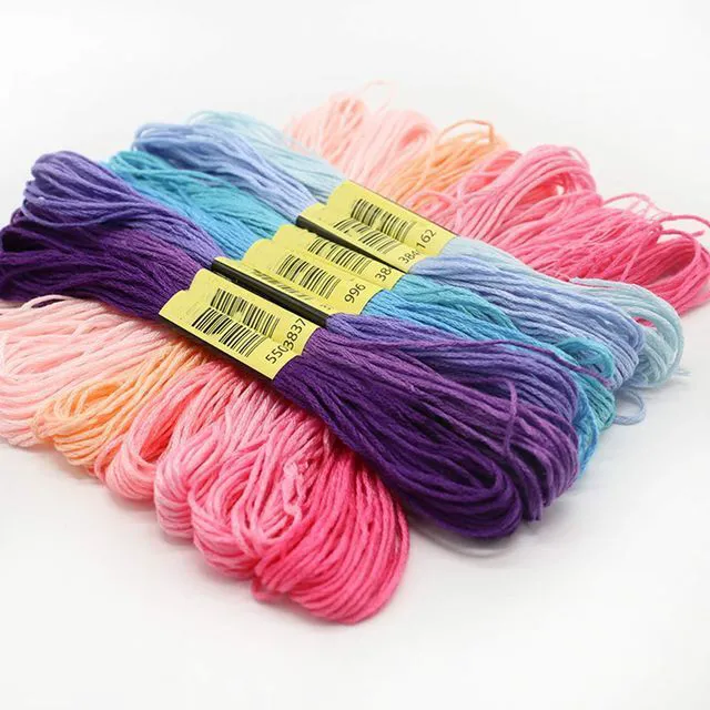 Alt view image 5 of 7 - Friendship Bracelet String 50 Skeins Rainbow Color Cotton Embroidery Floss for Cross Stitch