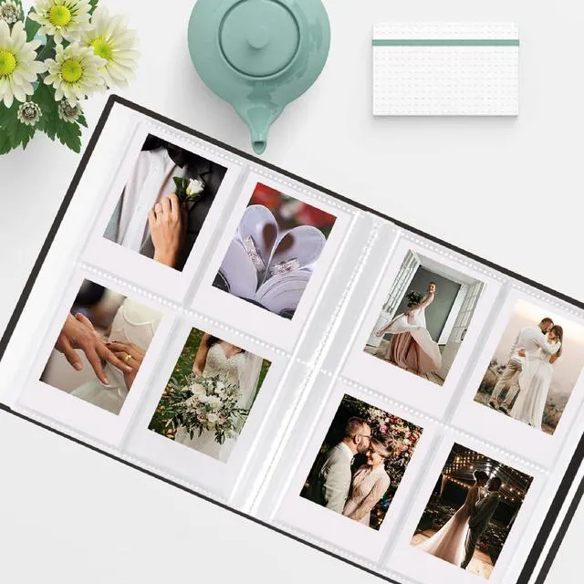 Alt view image 5 of 6 - Fujifilm Photo Album, 208 Photos, 2x3 Inch, Linen Hardcover, Black, 1 Pack, for Mini Instant Film, Polaroid Instant Camera, Travel, Family, Anniversary, Baby, Vacations