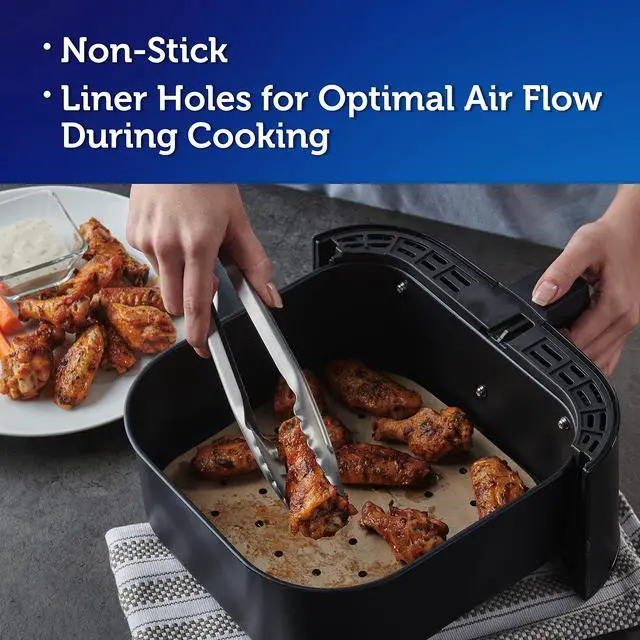 Alt view image 3 of 6 - Reynolds Kitchens Disposable Air Fryer Liners, Unbleached Parchment Paper Sheets, 50 Count