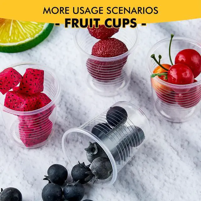 Alt view image 5 of 5 - RACETOP 100 Pack 3 oz Clear Plastic Cups, Disposable Cold Drinking Party Cups for Wedding, Thanksgiving, Christmas