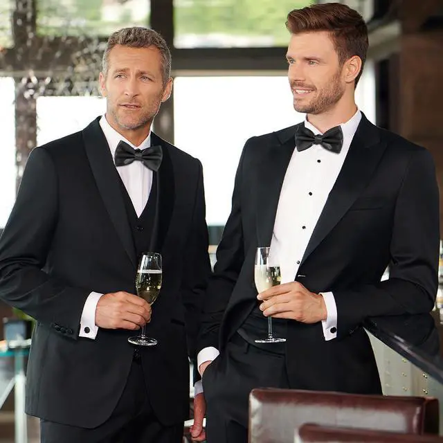 Alt view image 2 of 7 - Men's Black Clip-On Tuxedo Bow Tie