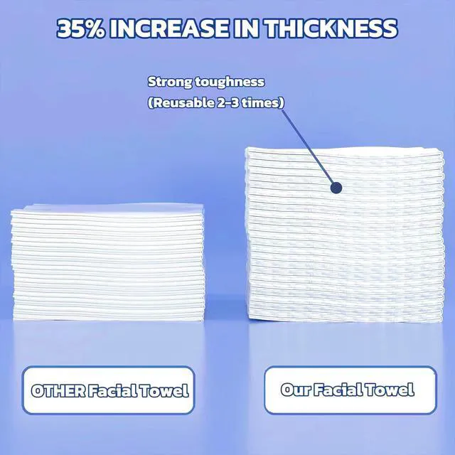 Alt view image 3 of 7 - Disposable Cotton Face Towels 100 Count, Soft Dry Wipes for Cleansing, Makeup Remover and Skincare