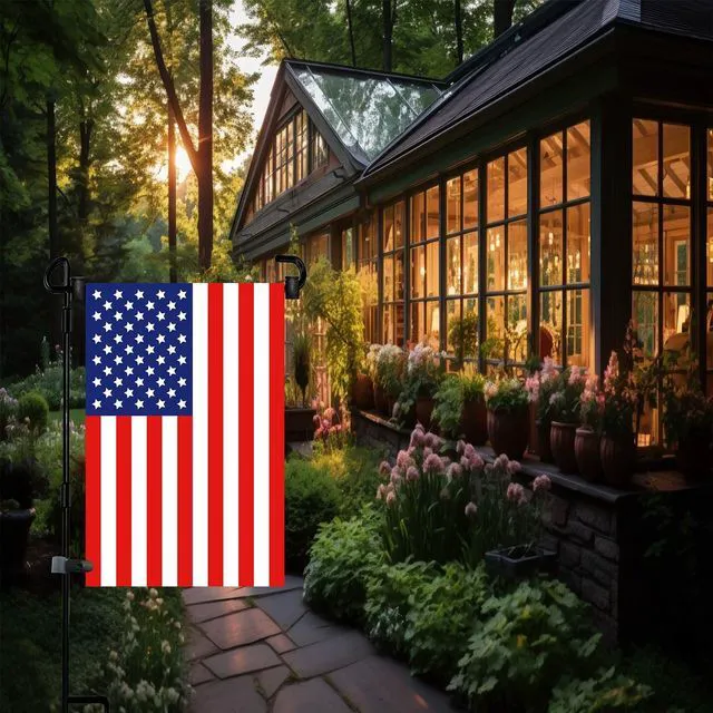 Alt view image 6 of 7 - Garden Flag Pole Stand Holder with Flag Stopper and Clip, Waterproof Powder-Coated Paint for Outdoor Garden Flags