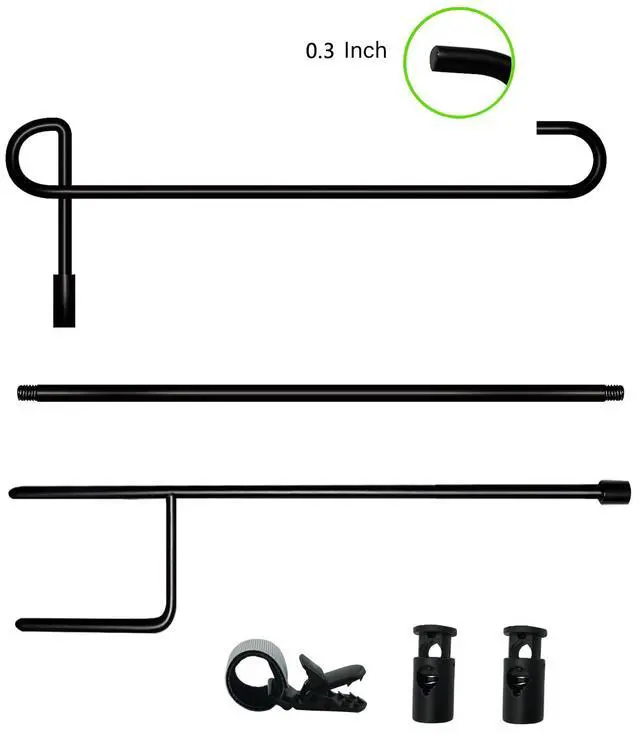 Alt view image 5 of 7 - Garden Flag Pole Stand Holder with Flag Stopper and Clip, Waterproof Powder-Coated Paint for Outdoor Garden Flags