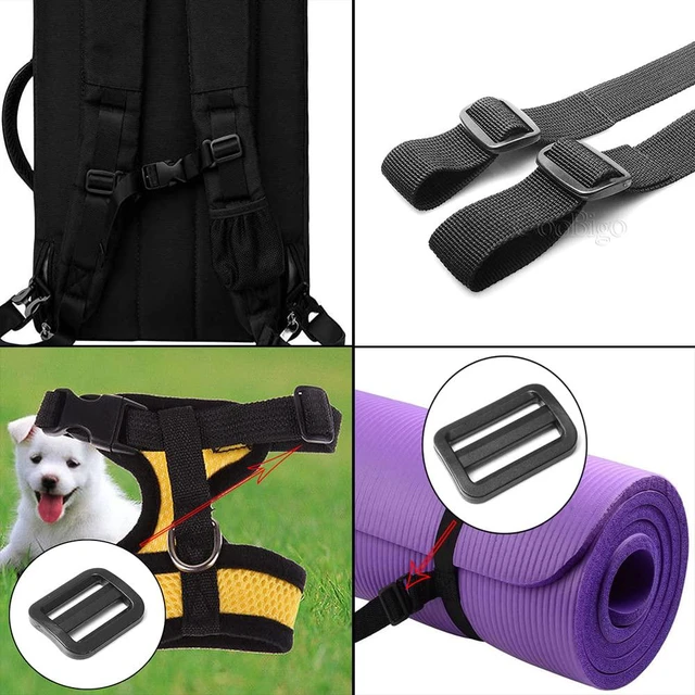 Alt view image 3 of 6 - CooBigo 12 Pack 1-1/2 Inch Tri-Glide Plastic Buckles, Heavy Duty Adjustable Webbing Slider Buckle for Backpack Straps, Dog Collar, Harness