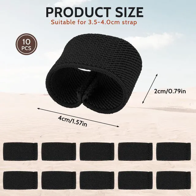 Alt view image 3 of 7 - Bewudy 10 Pack Elastic Belt Keeper Strap, Nylon Canvas Web Belt Loop for 1.5" Wide Belts