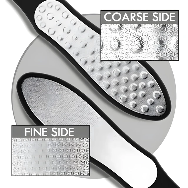 Alt view image 3 of 5 - 3 in 1 Large Size Durable Foot File Callus Remover (1 Pc) with Double Sided Stainless Heel Scraper for Cracked Heels, Pedicure Tools with Coarse and Fine Sides