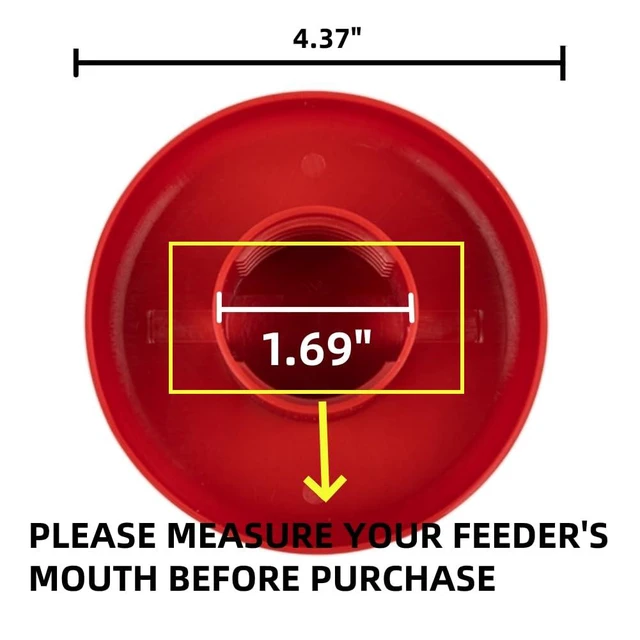 Alt view image 6 of 6 - Hummingbird Feeder Accessories Set Replacement Plastic Base and Seal Ring, Red