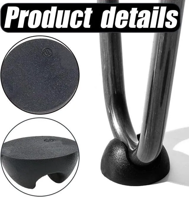 Alt view image 2 of 3 - 12Pcs Hairpin Leg Protector Feet, Black, Fits 3/8" to 1/2" Thick Rods, Rubber Caps for Furniture Table Chair, Floor Protector Pads