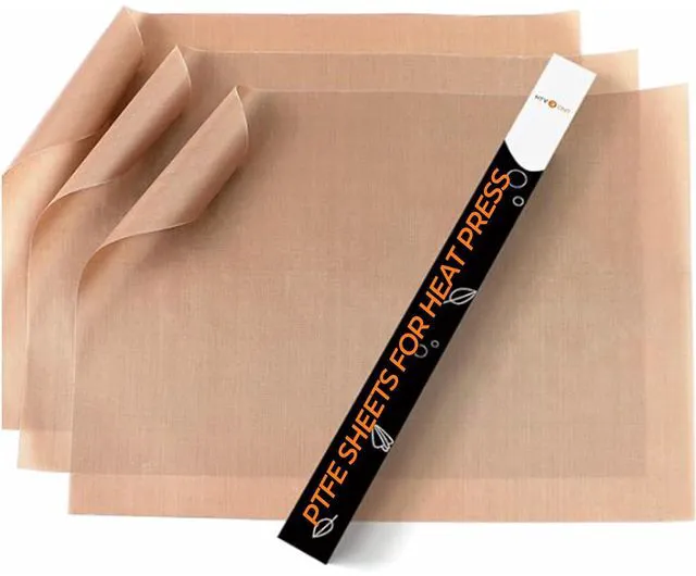 Main image of HTVRONT PTFE Sheets 3 Pack for Heat Press - Non Stick Reusable 12 x 16" Heat Resistant PTFE Mat Brown
