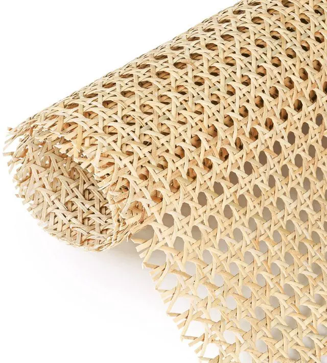 Main image of 14" Width x 3.3ft Cane Rattan Webbing Roll, Natural Pre-Woven Open Mesh Caning, for Furniture Chair Cabinet Ceiling Bed Door Caning Projects