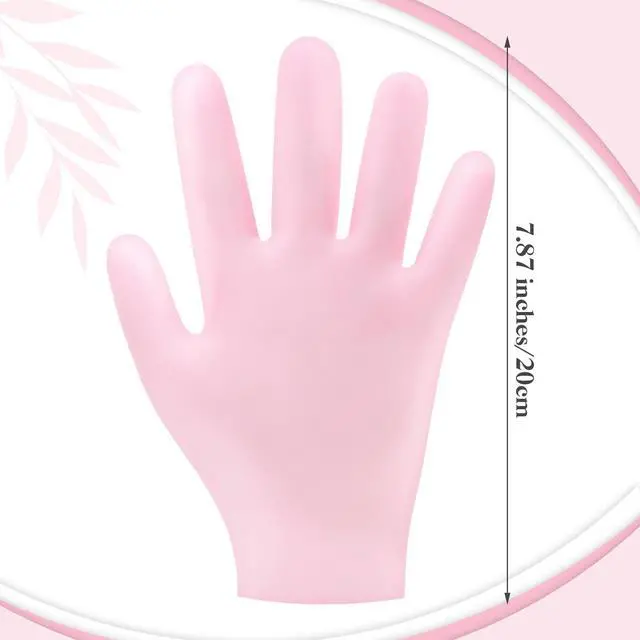 Alt view image 3 of 7 - Sibba 2 Pairs Silicone Moisturizing Gel Gloves for Hand Care, Anti Slip Aloe Lotion, Repair Dry Hands, Calluses, Cracked Heels, Soften Rough Skin
