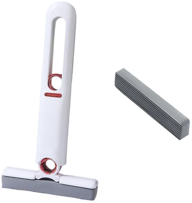 Main image of ANISKEBBR Compact Handheld Wet/Dry Multi-Purpose Mini Sponge Cleaning Mop, 2 Sponge Heads