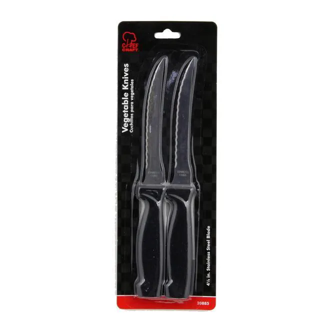Alt view image 2 of 2 - Chef Craft Select 4.5-Inch Blade Vegetable Knife, 8.5-Inch Overall Length, 2-Piece Set, Stainless Steel/Black