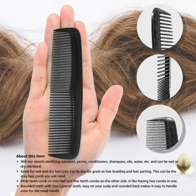 Alt view image 3 of 7 - Soft 'N Style Hair Care 4-Pack Comb, Not Breakable, Men's Fine Tooth Comb