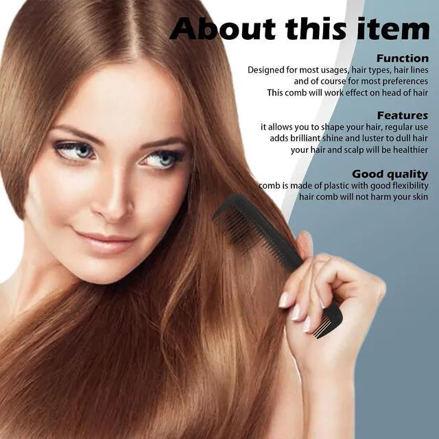 Alt view image 7 of 7 - Soft 'N Style Hair Care 4-Pack Comb, Not Breakable, Men's Fine Tooth Comb