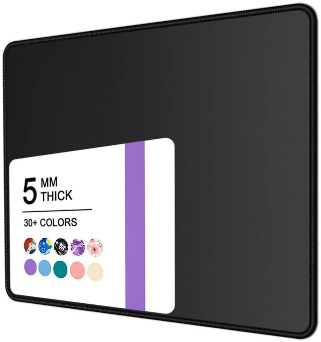 Main image of Mouse Pad 8x10Inch 5mm Thick 30% Thicker Black Anti-Slip Rubber Stitched Edges for Gaming Office Laptop PC Modern Design Square