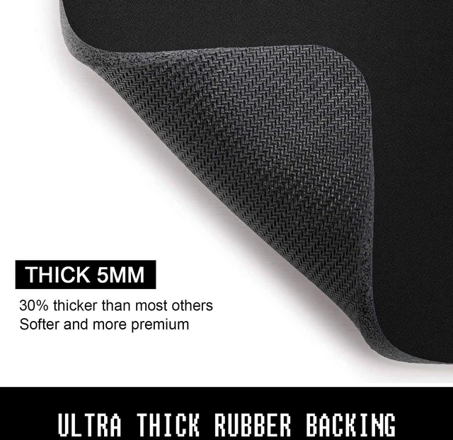 Alt view image 4 of 6 - Mouse Pad 8x10Inch 5mm Thick 30% Thicker Black Anti-Slip Rubber Stitched Edges for Gaming Office Laptop PC Modern Design Square