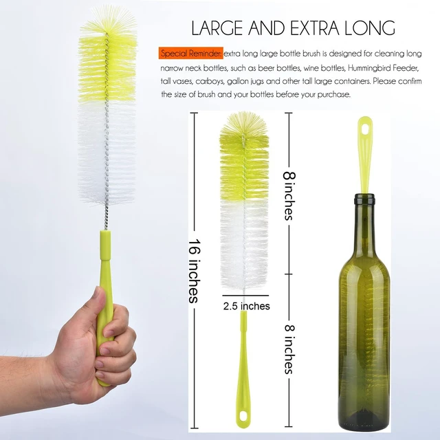Alt view image 6 of 7 - ALINK 16Inch Bottle Brush Cleaner for Wine, Beer, Sport Water Bottles, Thermos, Glass, Hummingbird Feeder and Long Narrow Neck Bottles