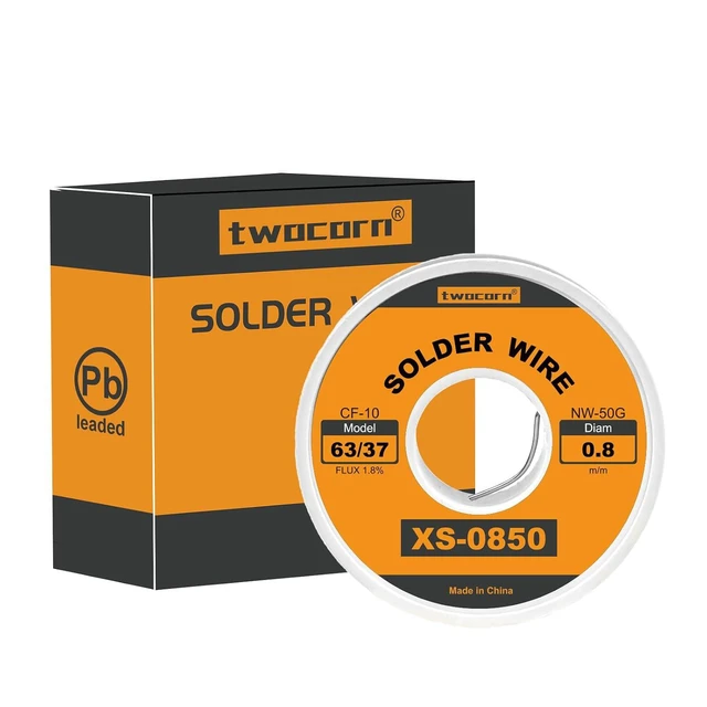 Alt view image 3 of 7 - 63/37 Solder Wire, Rosin Core, 1.8% Flux, No-Wash, 0.8mm, 50g, High Purity