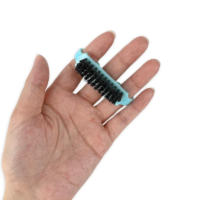 Alt view image 3 of 6 - 4 Pack Travel Size Nail Brushes for Cleaning Fingernails, Hand Scrub, Multicolor Mini Handle Grip