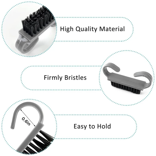 Alt view image 2 of 6 - 4 Pack Travel Size Nail Brushes for Cleaning Fingernails, Hand Scrub, Multicolor Mini Handle Grip