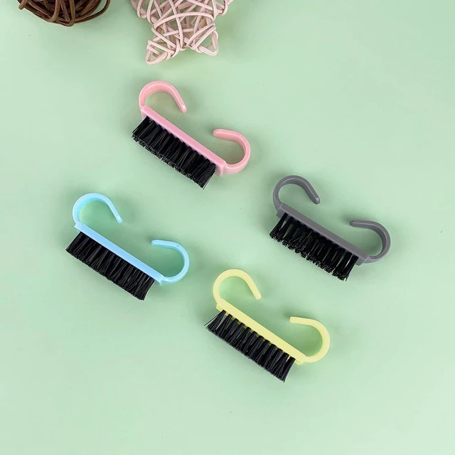 Alt view image 6 of 6 - 4 Pack Travel Size Nail Brushes for Cleaning Fingernails, Hand Scrub, Multicolor Mini Handle Grip