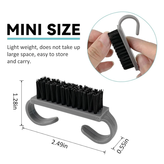Alt view image 5 of 6 - 4 Pack Travel Size Nail Brushes for Cleaning Fingernails, Hand Scrub, Multicolor Mini Handle Grip
