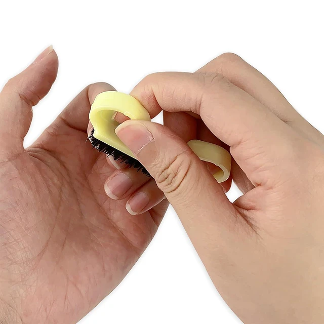 Alt view image 4 of 6 - 4 Pack Travel Size Nail Brushes for Cleaning Fingernails, Hand Scrub, Multicolor Mini Handle Grip