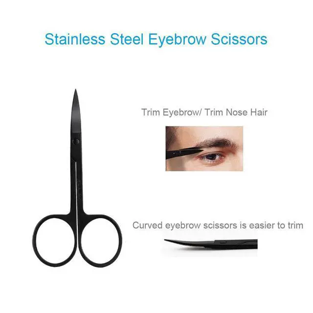 Alt view image 7 of 7 - 5-in-1 Professional Eyebrow Grooming Kit for Women and Men - Includes Brow Razors, Brush, Scissors, Slant Tweezers