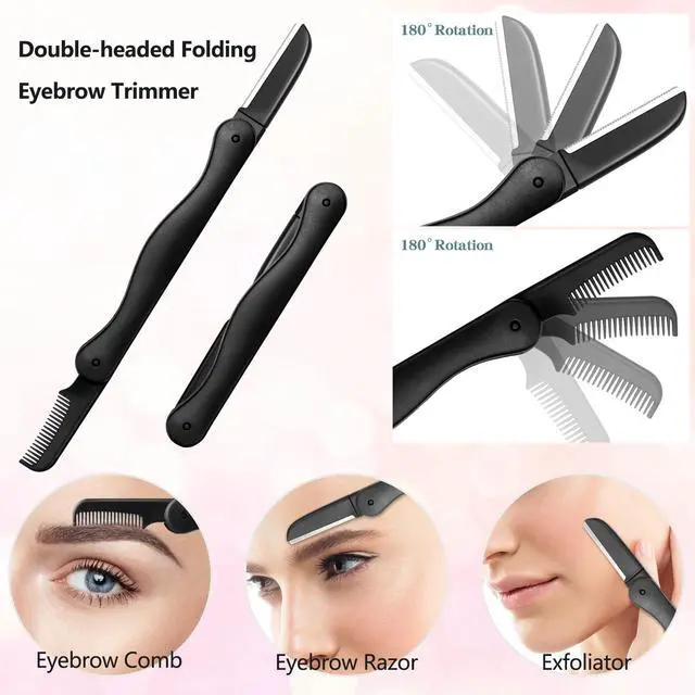 Alt view image 6 of 7 - 5-in-1 Professional Eyebrow Grooming Kit for Women and Men - Includes Brow Razors, Brush, Scissors, Slant Tweezers