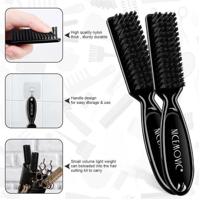 Alt view image 3 of 7 - NICEMOVIC Barber Cape with Neck Duster Brush and Barber Brush, Professional Salon Haircut Styling Accessories, Leopard Print