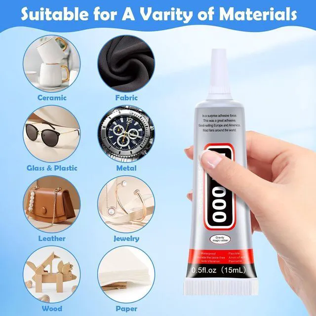 Alt view image 6 of 7 - B7000 Clear Glue for Jewelry Making, 4-Pack 15mL with Precision Tip, Quick Dry Adhesive for Rhinestones, Beads, Gems, Fabric, Shoes, DIY Crafts, Nail Art