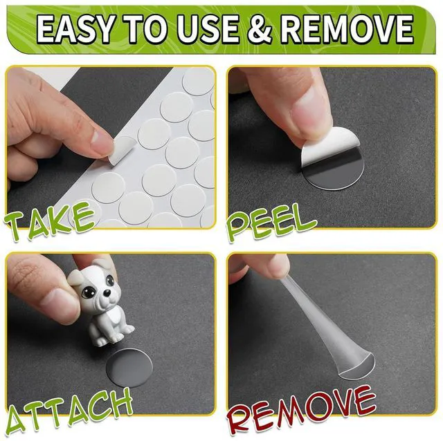 Alt view image 7 of 7 - Piteno 350Pcs Double Sided Adhesive Dots, 0.8" (20mm) Clear Removable Sticky Mounting Putty, Waterproof No Trace for Poster, Picture, Festival Decoration, Museum