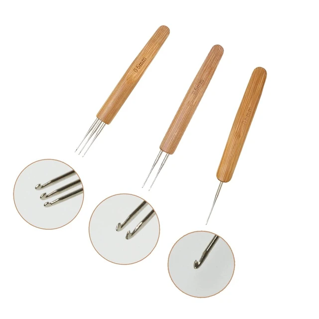 Alt view image 4 of 6 - 5 Pieces Dreadlock Crochet Hooks, Loc Needle Interlocking Tool for Braid Craft, 0.5mm
