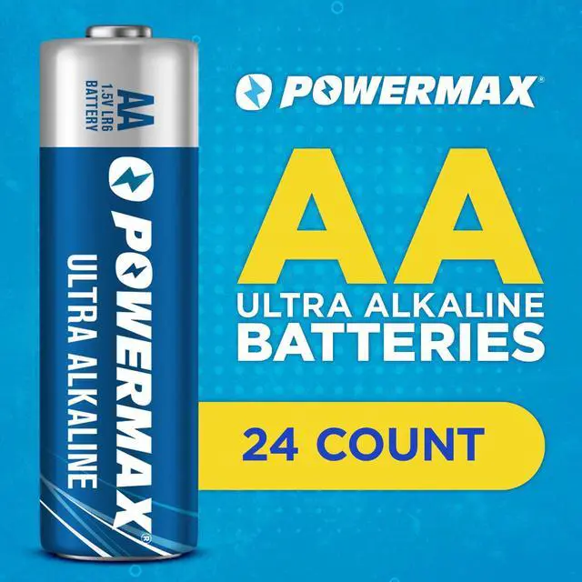 Alt view image 6 of 6 - Powermax 24-Count AA Batteries, Ultra Long Lasting Alkaline Battery, 10-Year Shelf Life, Reclosable Packaging