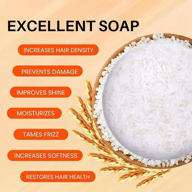 Alt view image 4 of 7 - 2 in 1 Rice Water Shampoo & Conditioner, 2 Pcs Natural Rice Water Shampoo Bar for Hair, Hydrating & Moisturizing Dry Hair, Frizz-Reducing Bar Soap for Women and Men